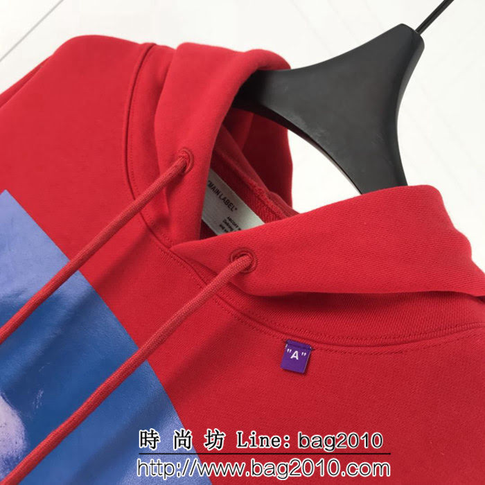 OFF-white18ss秋冬新款 貝爾尼尼人像印花 純棉衛衣 情侶款 ydi1265